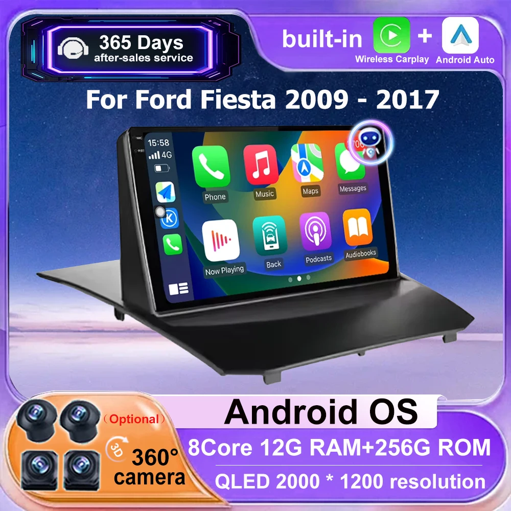 QLED Screen Car Radio Multimedia Video Player GPS Navigation For Ford Fiesta 2009-2017 Android 15 Auto Carplay BT DSP Head Unit
QLED Screen Car Radio Multimedia Video Player GPS Navigation For Ford Fiesta 2009-2017 Android 15 Auto Carplay BT DSP Head Unit