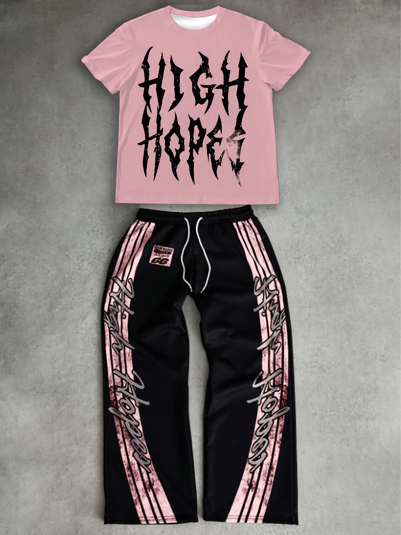 Gothic Letter Y2K Printed Men's Clothing, Hip-hop Retro Striped Printed Sweatpants and T-shirt Two-piece Casual Sportswear Set
Gothic Letter Y2K Printed Men's Clothing, Hip-hop Retro Striped Printed Sweatpants and T-shirt Two-piece Casual Sportswear Set