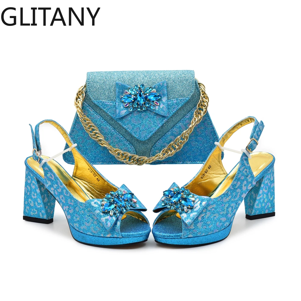Sky Blue Shoe and Bag Set for Party in Women African Shoe and Bags Set for Wedding Elegant Rhinestone Pumps Women Luxury
Sky Blue Shoe and Bag Set for Party in Women African Shoe and Bags Set for Wedding Elegant Rhinestone Pumps Women Luxury