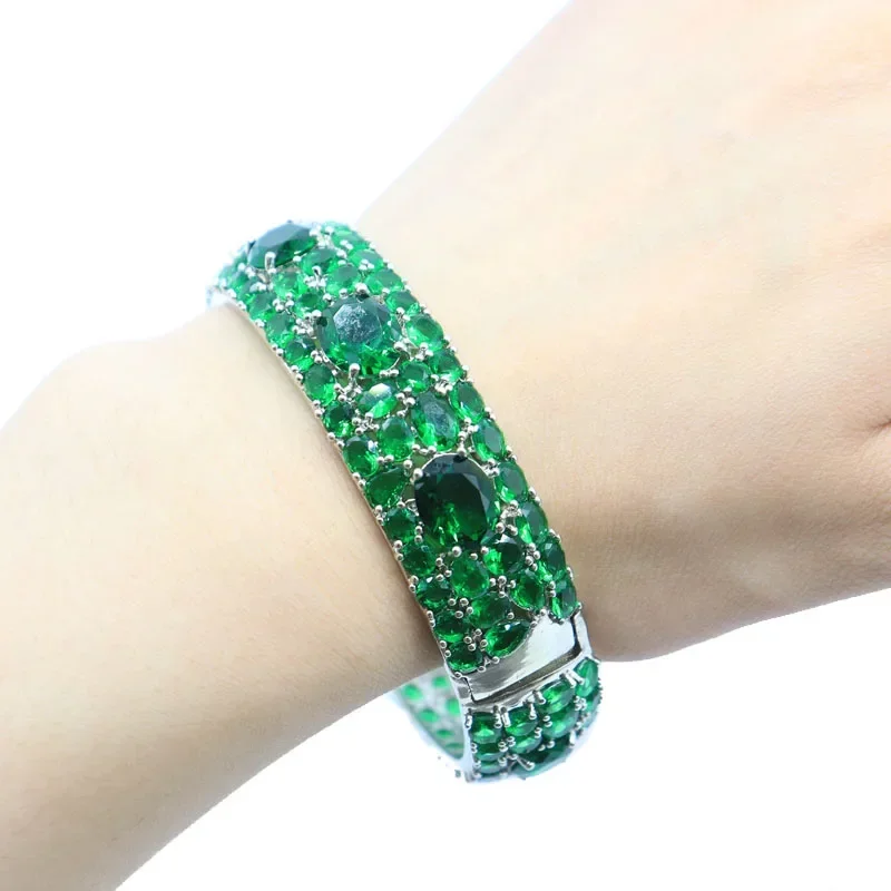 43g Customized 925 SOLID STERLING SILVER BRACELET Green Amethyst Green Emerald Green Peridot Tsavorite Garnet 7.5inch
43g Customized 925 SOLID STERLING SILVER BRACELET Green Amethyst Green Emerald Green Peridot Tsavorite Garnet 7.5inch