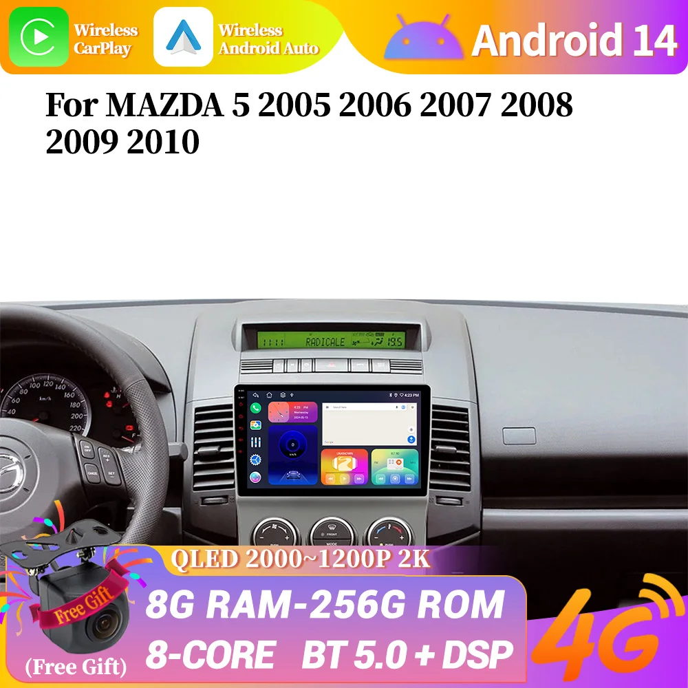 For MAZDA 5 2005 2006 2007 2008 2009 2010 Navigation Multimedia 4G GPS Wireless Android 14 Apple Carplay Car Radio Screen Stereo
For MAZDA 5 2005 2006 2007 2008 2009 2010 Navigation Multimedia 4G GPS Wireless Android 14 Apple Carplay Car Radio Screen Stereo