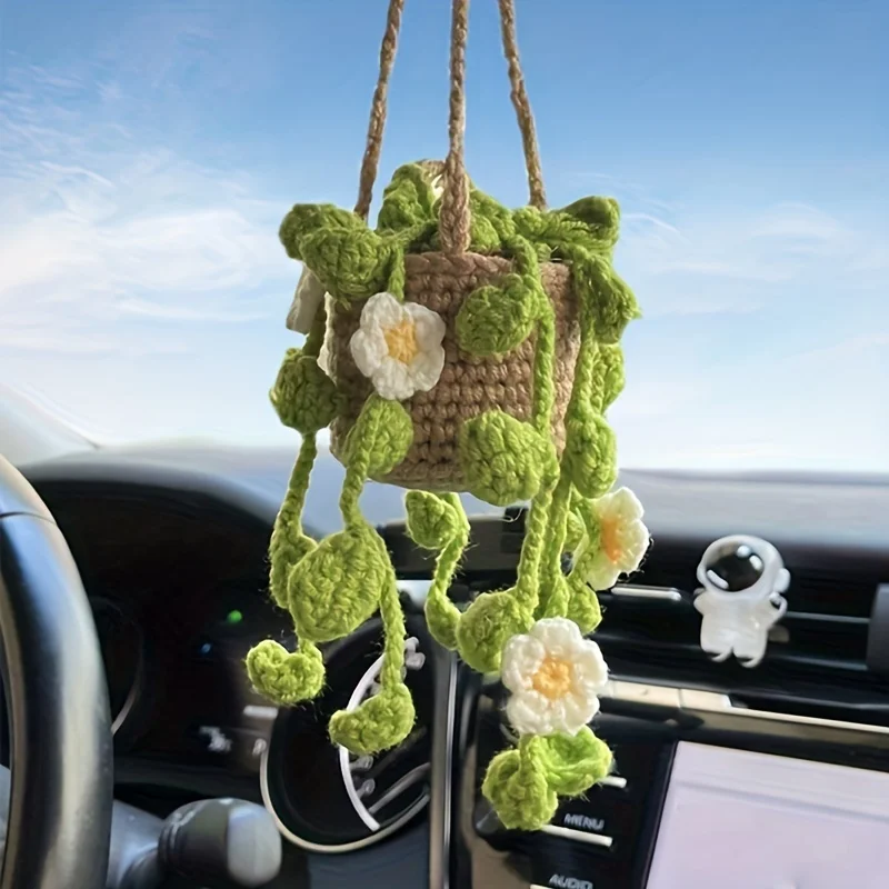 NEW Cute Potted Plants Crochet Car Basket Hanging Plant Crochet for Car Decor Car Ornament Rear View Mirror Hanging Accessories
NEW Cute Potted Plants Crochet Car Basket Hanging Plant Crochet for Car Decor Car Ornament Rear View Mirror Hanging Accessories