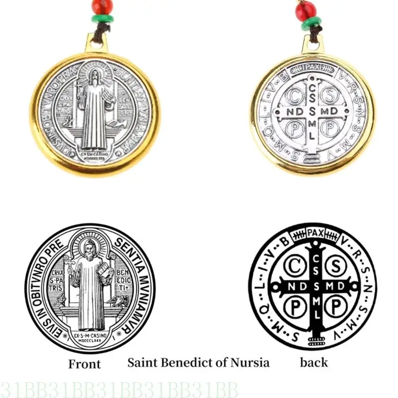 652F Metal Religious Pendant Necklaces Chain Necklaces Benedict Pendant Necklace Religious Jewelry Alloy Material
652F Metal Religious Pendant Necklaces Chain Necklaces Benedict Pendant Necklace Religious Jewelry Alloy Material