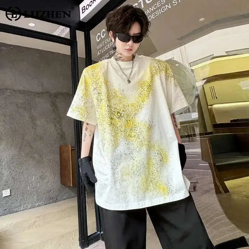 LUZHEN Original Hand Painted Design Short Sleeved T Shirts Korean Stylish Street Men's Tops Personality Trendy Clothing LZ9727
LUZHEN Original Hand Painted Design Short Sleeved T Shirts Korean Stylish Street Men's Tops Personality Trendy Clothing LZ9727