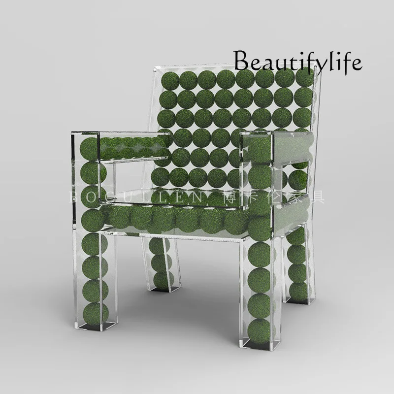 Acrylic casual single chair art backrest home living room lazy light luxury senior designer
Acrylic casual single chair art backrest home living room lazy light luxury senior designer