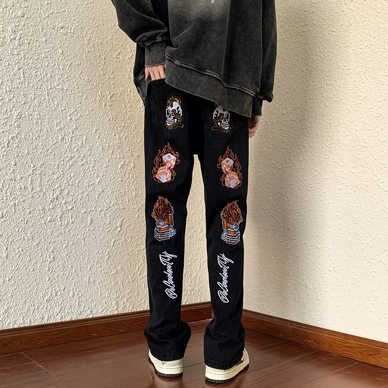 High Street Skeleton Printed Jeans for Men Women Explosive Street Hip Hop Fashion Brand Instagram Loose American Straight leg
High Street Skeleton Printed Jeans for Men Women Explosive Street Hip Hop Fashion Brand Instagram Loose American Straight leg