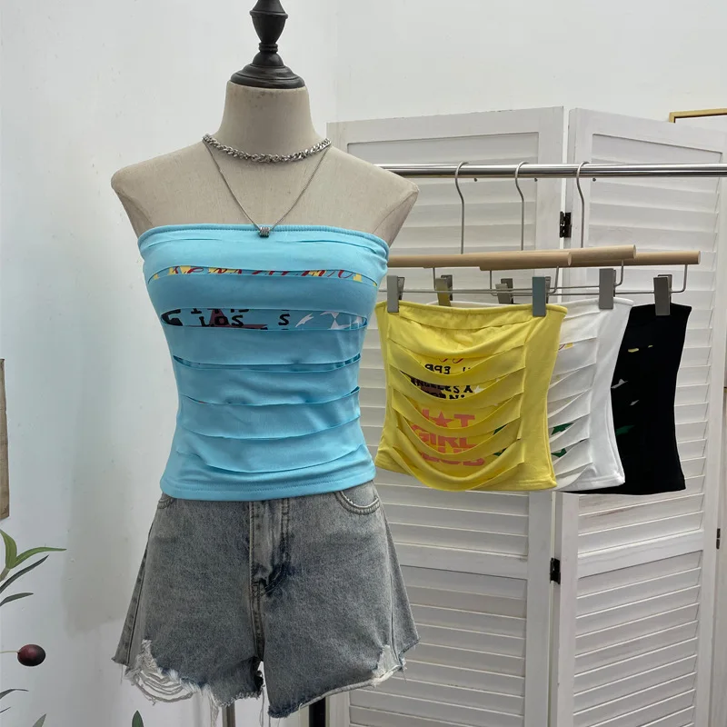 Women Retro Retro Chic Hot Girls Ripped Tube Top Sexy Off Shoulder Bra Pad Short Sleeveless Backless Top Y2K Top Streetwear1301
Women Retro Retro Chic Hot Girls Ripped Tube Top Sexy Off Shoulder Bra Pad Short Sleeveless Backless Top Y2K Top Streetwear1301