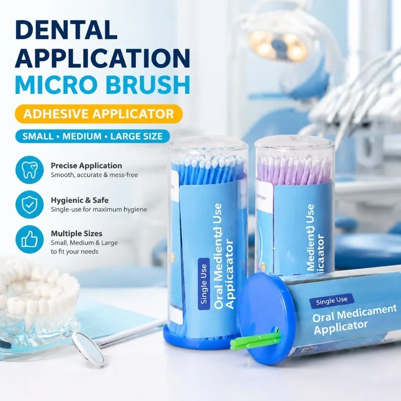 Professional Dental Disposable Micro Applicators Brushes 100pcs Microbrush Fine Small Medium Large Sizes for Dentist Clinic Tool
Professional Dental Disposable Micro Applicators Brushes 100pcs Microbrush Fine Small Medium Large Sizes for Dentist Clinic Tool