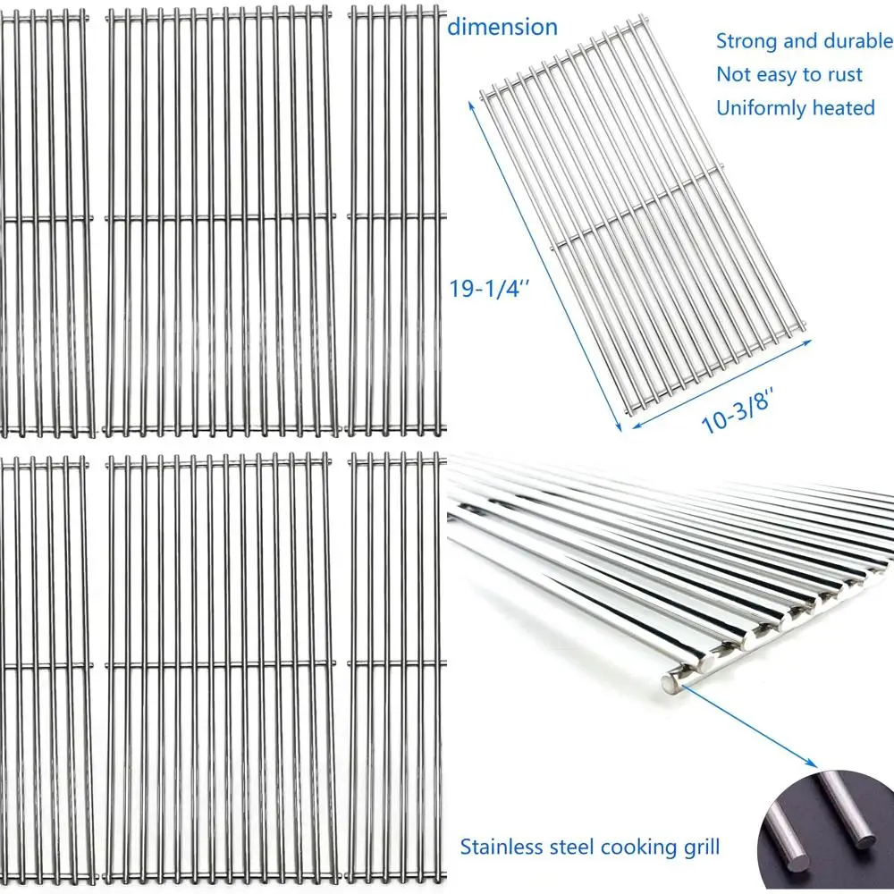 3-Pack Stainless Steel Replacement Grates for Jenn Air, Kirkland, Charmglow, Ducane, Brinkmann Gas Grills
3-Pack Stainless Steel Replacement Grates for Jenn Air, Kirkland, Charmglow, Ducane, Brinkmann Gas Grills
