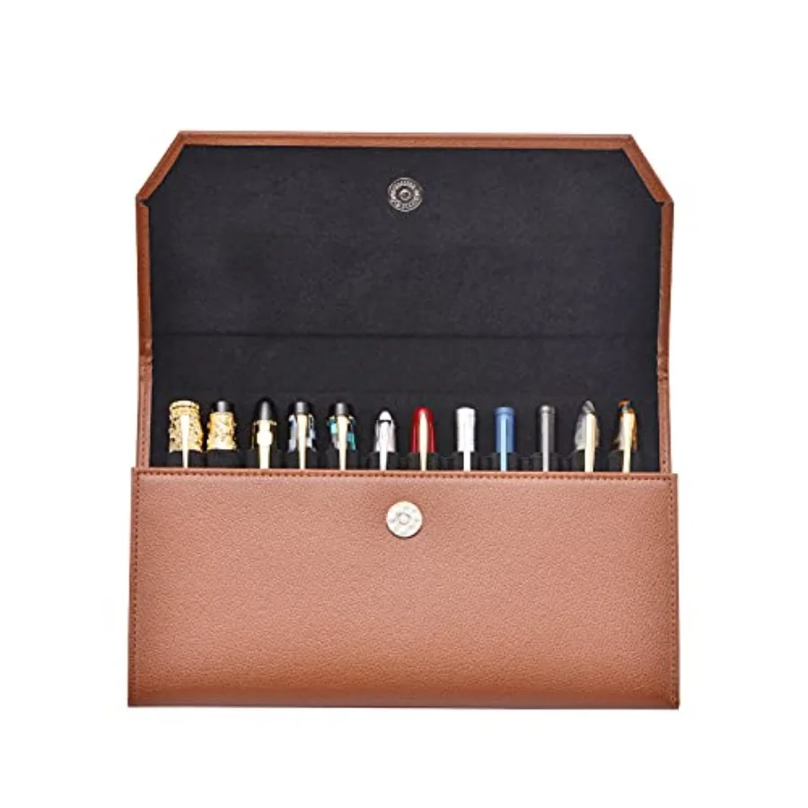 Fountain Pen Case Black Gray Coffee Style PU Leather 48 12
Fountain Pen Case Black Gray Coffee Style PU Leather 48 12