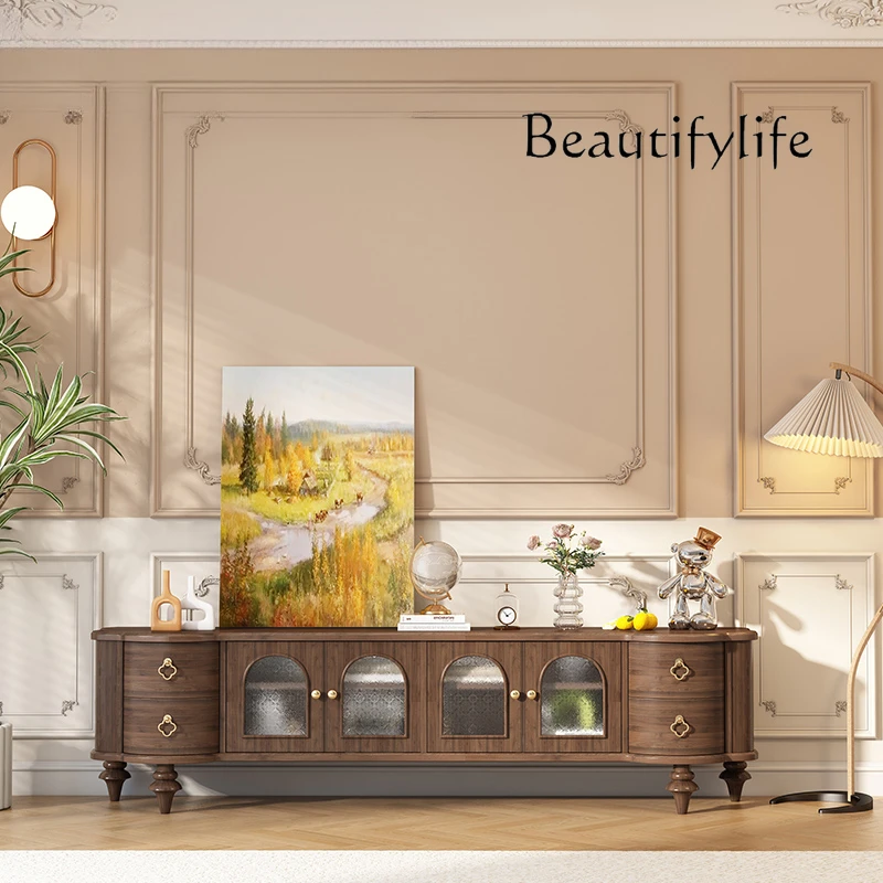 French Style Black Walnut Solid Wood TV Cabinet Retro Affordable Luxury Modern American Coffee Table TV Combine-Unit
French Style Black Walnut Solid Wood TV Cabinet Retro Affordable Luxury Modern American Coffee Table TV Combine-Unit