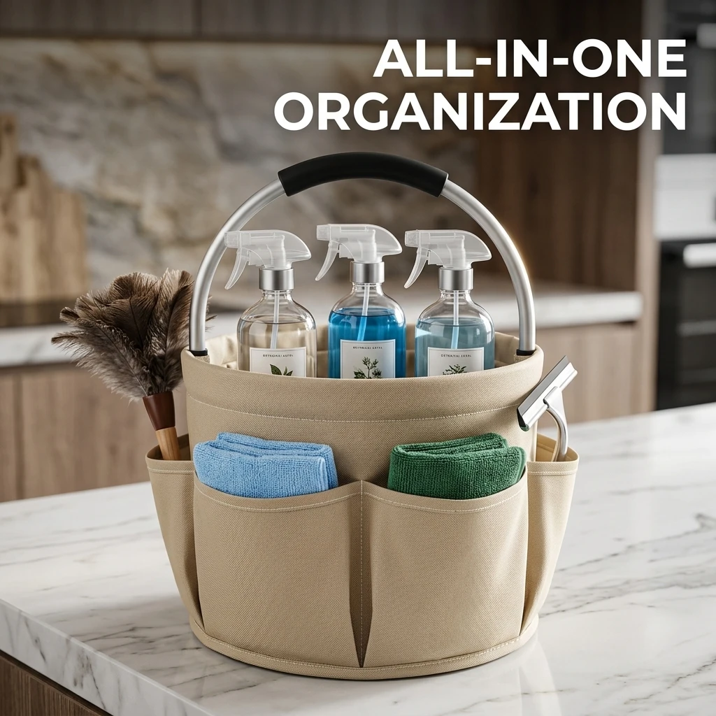 Foldable Cleaning Caddy Oxford Fabric Picnic Basket Style Storage Organizer with Comfortable Handle for Garden Outdoor Use
Foldable Cleaning Caddy Oxford Fabric Picnic Basket Style Storage Organizer with Comfortable Handle for Garden Outdoor Use