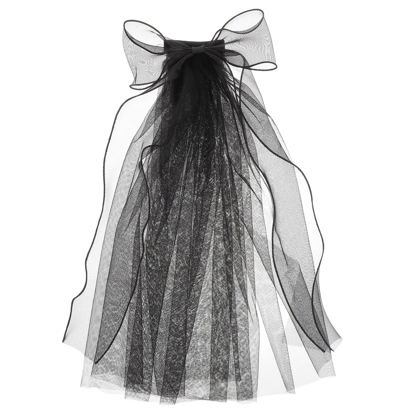 1 Piece Black Bow Veil Pearl Tulle Hair Clip Bridal Wedding Headpiece Gothic Style Elegant Hair Accessory for Bride Party Event
1 Piece Black Bow Veil Pearl Tulle Hair Clip Bridal Wedding Headpiece Gothic Style Elegant Hair Accessory for Bride Party Event