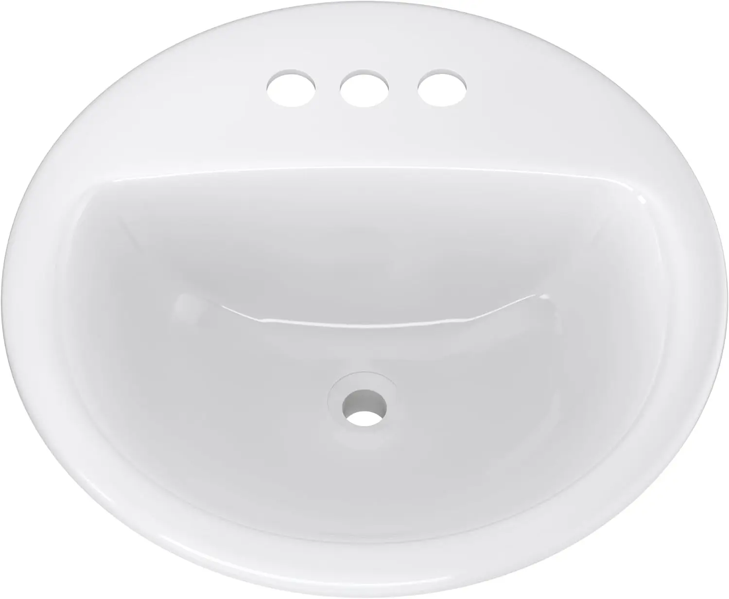 19" White Circular Drop-In Bathroom Sink with Overflow and 3 Faucet Holes, Vitreous China Construction
19" White Circular Drop-In Bathroom Sink with Overflow and 3 Faucet Holes, Vitreous China Construction
