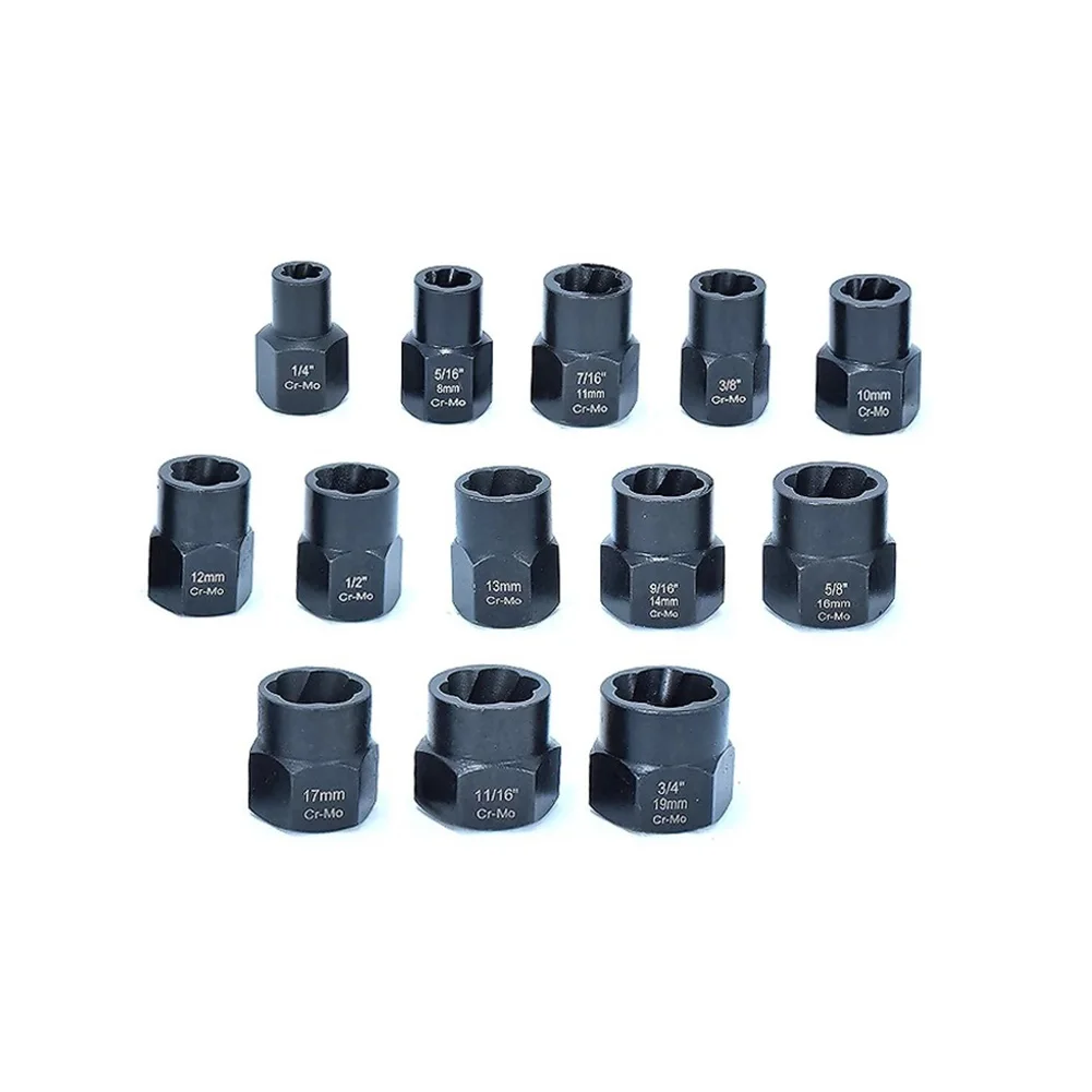 For Automotive Repairs Bolt Remover Tool Damaged Bolt Remover Reverse Spiral Groove Design 13 Pieces Set For Stubborn Fasteners
For Automotive Repairs Bolt Remover Tool Damaged Bolt Remover Reverse Spiral Groove Design 13 Pieces Set For Stubborn Fasteners