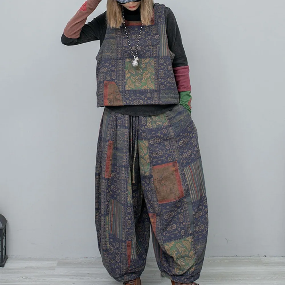 Printed Cotton Linen Pullover Vest + Pumpkin Pants Two-piece Set Women Loose Fashion Matching Pant Set 2024 Spring Summer LX783
Printed Cotton Linen Pullover Vest + Pumpkin Pants Two-piece Set Women Loose Fashion Matching Pant Set 2024 Spring Summer LX783