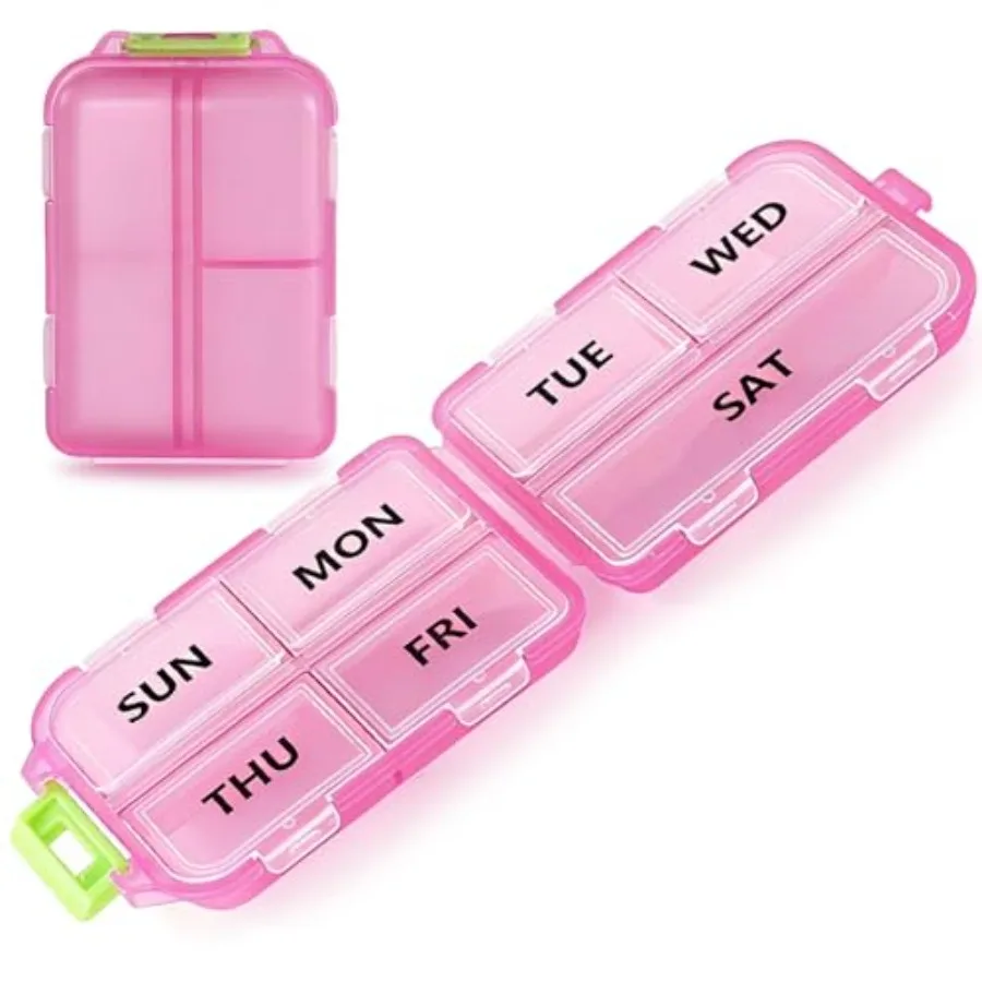 7 Day Compact Pill Organizer, Foldable Portable Travel Pill wit Double Protect, Daily Small Pill Dispenser Medicat, tamins, ple
7 Day Compact Pill Organizer, Foldable Portable Travel Pill wit Double Protect, Daily Small Pill Dispenser Medicat, tamins, ple