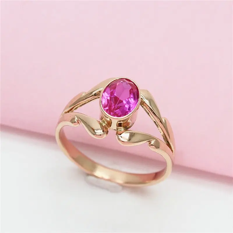585 Purple Gold New in Pink Gemstone Rings for Women Sweet Hollow Out Design Ring Plated 14K Rose Gold Fine Jewelry Opening
585 Purple Gold New in Pink Gemstone Rings for Women Sweet Hollow Out Design Ring Plated 14K Rose Gold Fine Jewelry Opening