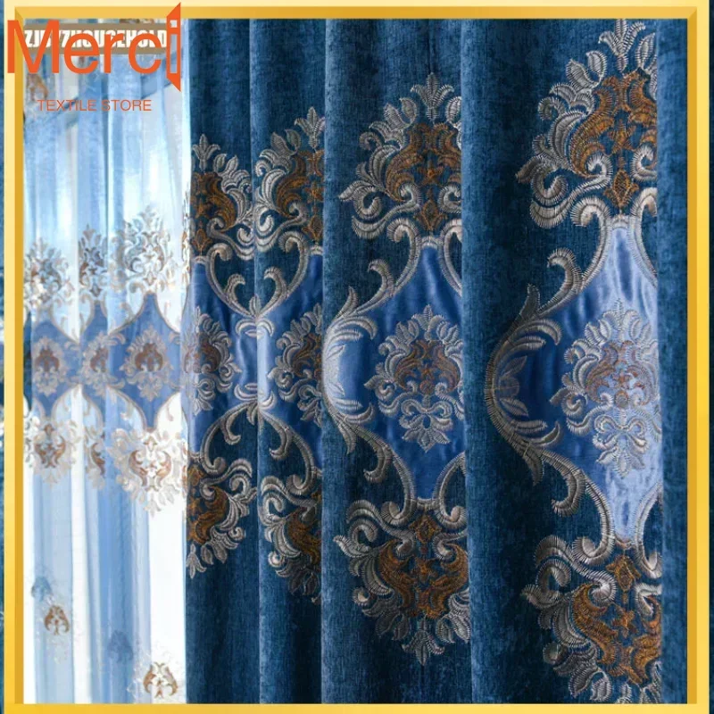 Blue Chenille Embroidery Veil Curtains For Living Dining Room Bedroom European Window Screen Finished Product Customization
Blue Chenille Embroidery Veil Curtains For Living Dining Room Bedroom European Window Screen Finished Product Customization