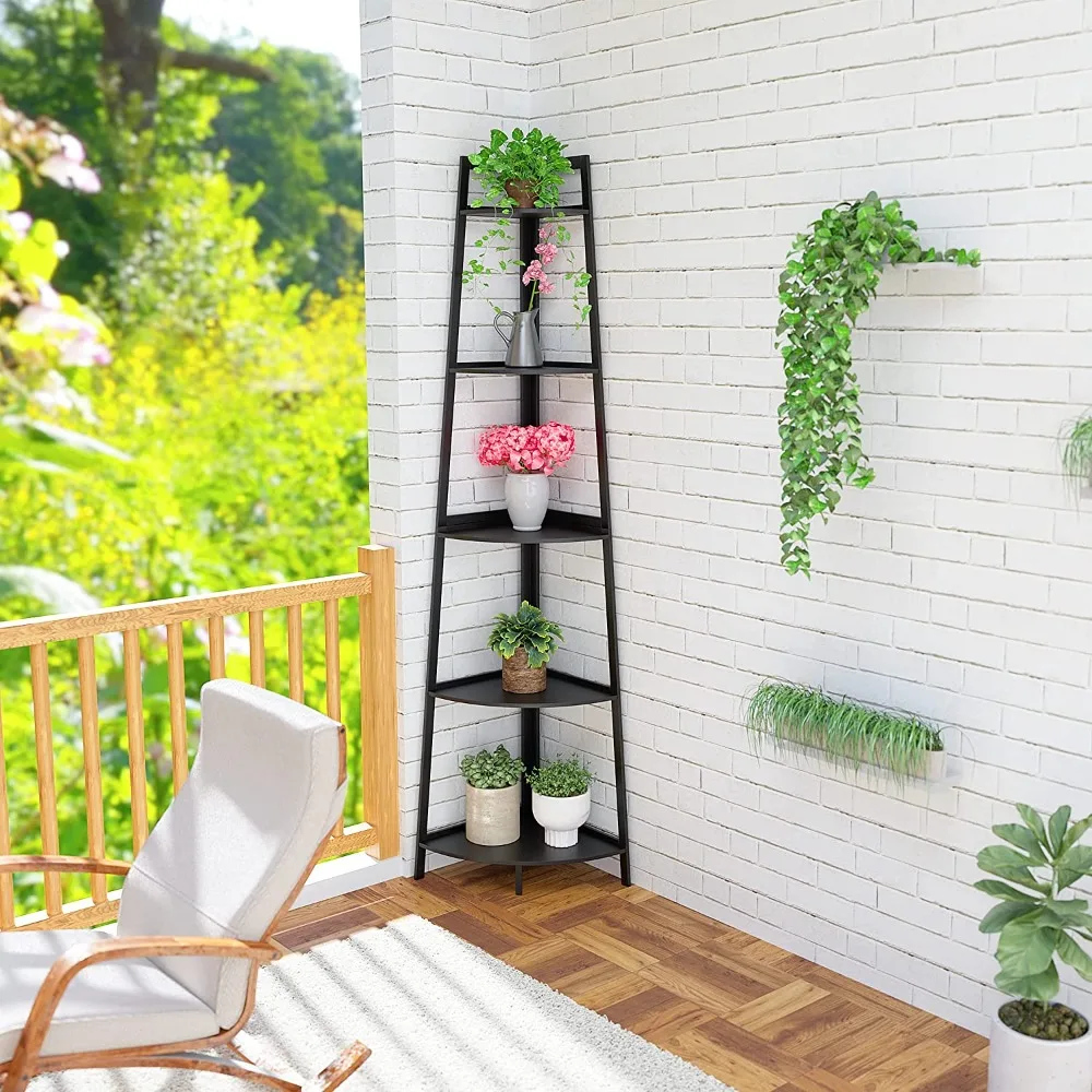 70 Inch Tall Bookshelf 5- Tier Industrial Corner Bookcase Corner Black, Bookcases
70 Inch Tall Bookshelf 5- Tier Industrial Corner Bookcase Corner Black, Bookcases