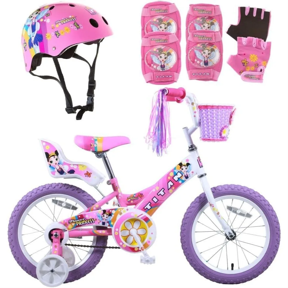 Titan Girls BMX Bike for Kids Ages 4-7, 16-Inch Wheels, Training Wheels, Doll Basket, Streamers, First Bike, Adjustable Seat
Titan Girls BMX Bike for Kids Ages 4-7, 16-Inch Wheels, Training Wheels, Doll Basket, Streamers, First Bike, Adjustable Seat
