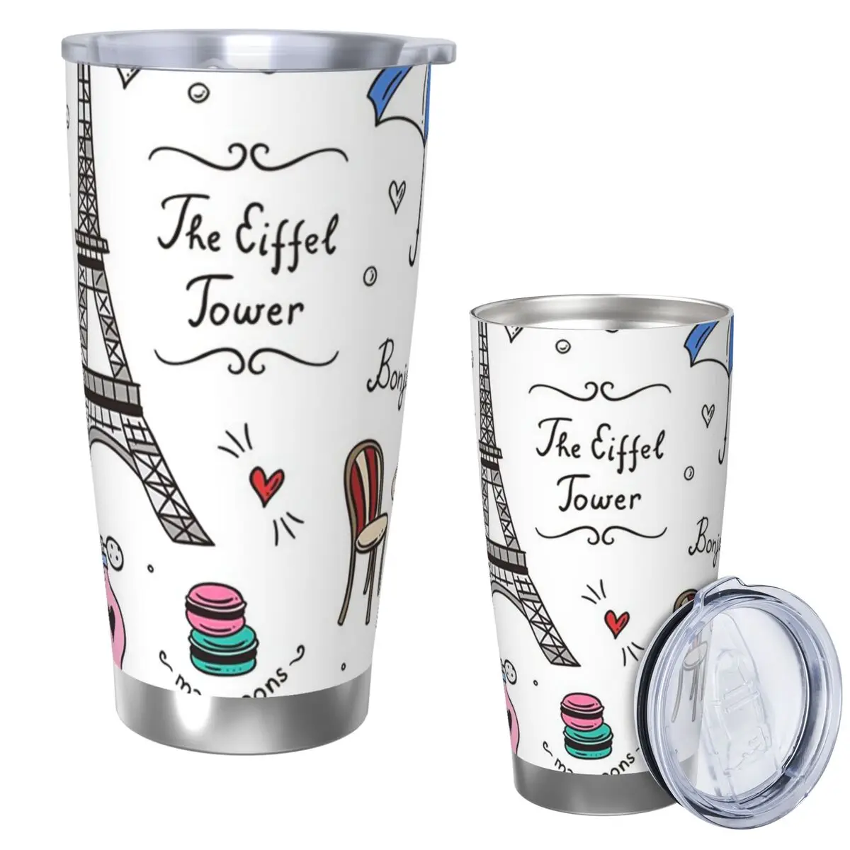 Paris Pattern Colors Stainless Steel Tumbler Vacuum Insulated Mug Thermal Cold Cup Straw With Lid 20oz
Paris Pattern Colors Stainless Steel Tumbler Vacuum Insulated Mug Thermal Cold Cup Straw With Lid 20oz
