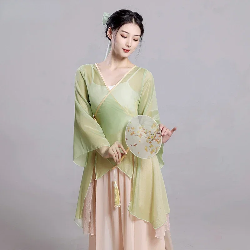 Chinese Style Hanfu Classical Dance Costumes Female Elegant National Yangko Dance Performance Traditional Fan Dance Clothing
Chinese Style Hanfu Classical Dance Costumes Female Elegant National Yangko Dance Performance Traditional Fan Dance Clothing