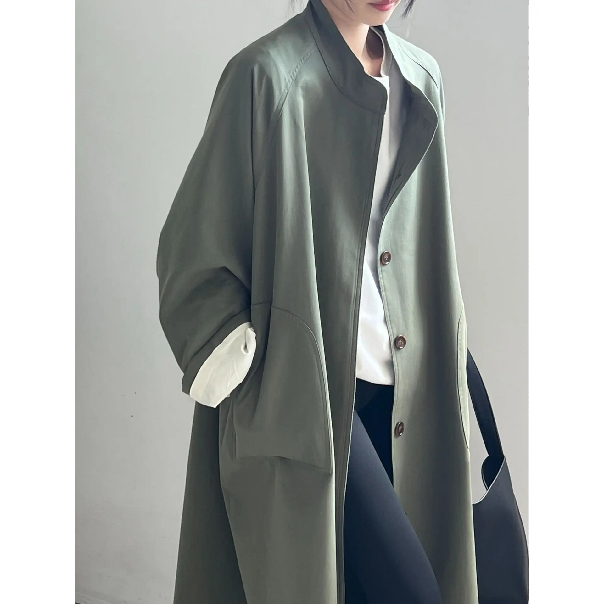 Stand Neck Long Trench Coat Women Spring Casual Turn-down Collar Single-breasted Trench Coat
Stand Neck Long Trench Coat Women Spring Casual Turn-down Collar Single-breasted Trench Coat