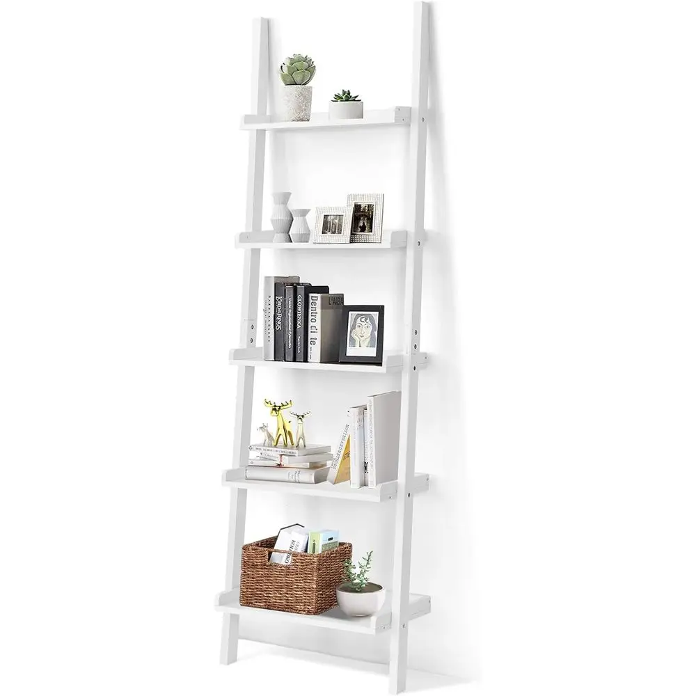 5-Tier Wooden Leaning Ladder Shelf, Ideal for Plants, Toys, and Books
5-Tier Wooden Leaning Ladder Shelf, Ideal for Plants, Toys, and Books
