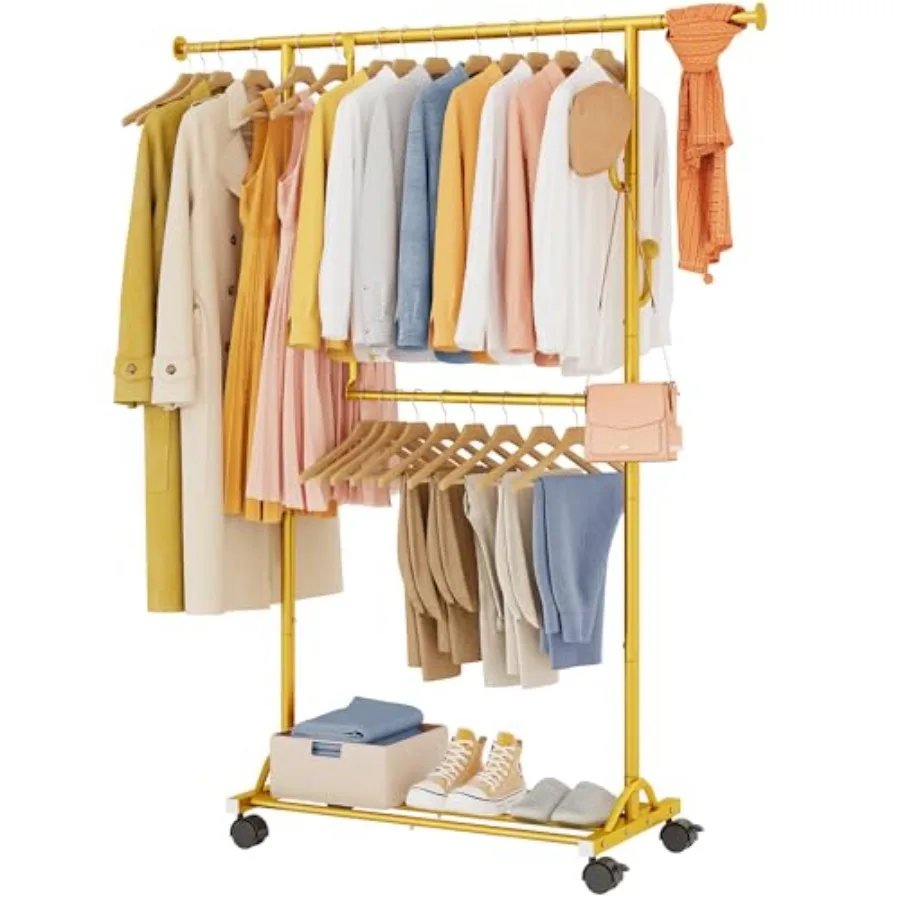 Hanging Racks for Clothes with Wheels Double Adjustable Garment Rack Organizer for with Extendable Rod
Hanging Racks for Clothes with Wheels Double Adjustable Garment Rack Organizer for with Extendable Rod