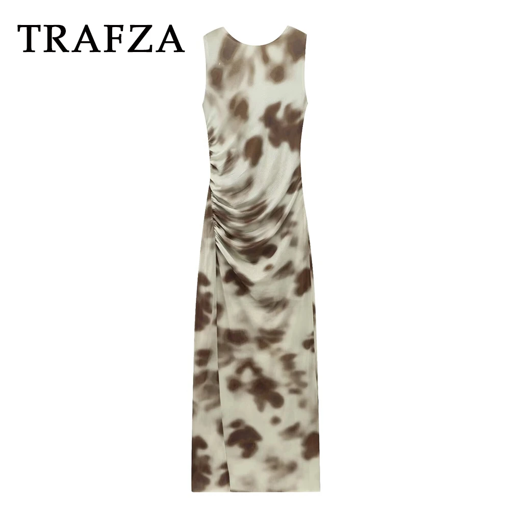 TRAFZA Chic Sexy Print Women Asymmetric Dress Fashion 2025 Summer Zipper Pleated Slim Mixi Dress Backless Tank Sexy Long Vestido
TRAFZA Chic Sexy Print Women Asymmetric Dress Fashion 2025 Summer Zipper Pleated Slim Mixi Dress Backless Tank Sexy Long Vestido