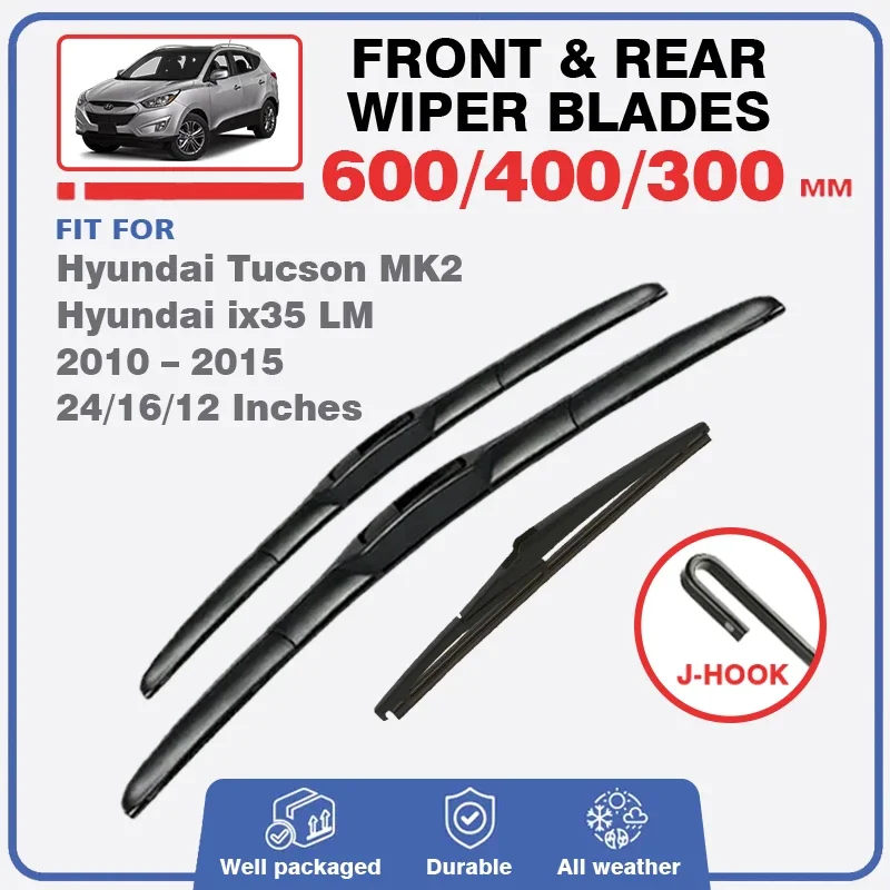 For Hyundai Tucson MK2 ix35 LM 2010 - 2015 Car Front Rear Wiper Blade Window Windshield Windscreen LHD RHD 24"16"12" Accessories
For Hyundai Tucson MK2 ix35 LM 2010 - 2015 Car Front Rear Wiper Blade Window Windshield Windscreen LHD RHD 24"16"12" Accessories
