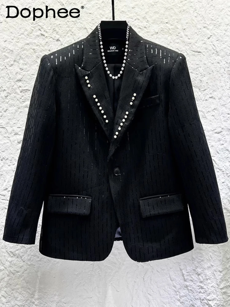 Men's 2025 New Sequined Beaded Blazers Men's Long Sleeve Tops Fashion Loose High-End Suit Jackets Male Blingbling Suit Jackets
Men's 2025 New Sequined Beaded Blazers Men's Long Sleeve Tops Fashion Loose High-End Suit Jackets Male Blingbling Suit Jackets