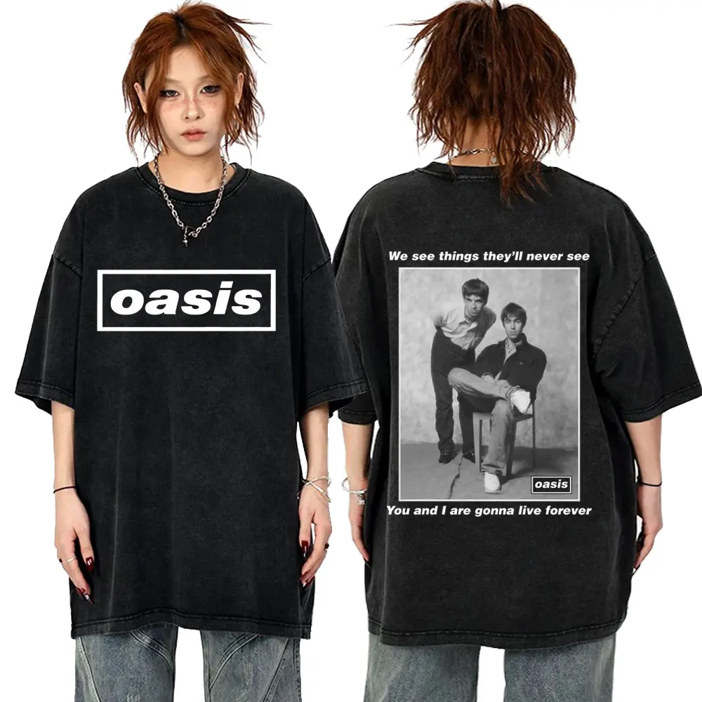 Washed Vintage O-Oasis We See Things They'll Never See You and I Are Gonna Live Forever T-shirt Men Women Rock Oversized T Shirt
Washed Vintage O-Oasis We See Things They'll Never See You and I Are Gonna Live Forever T-shirt Men Women Rock Oversized T Shirt
