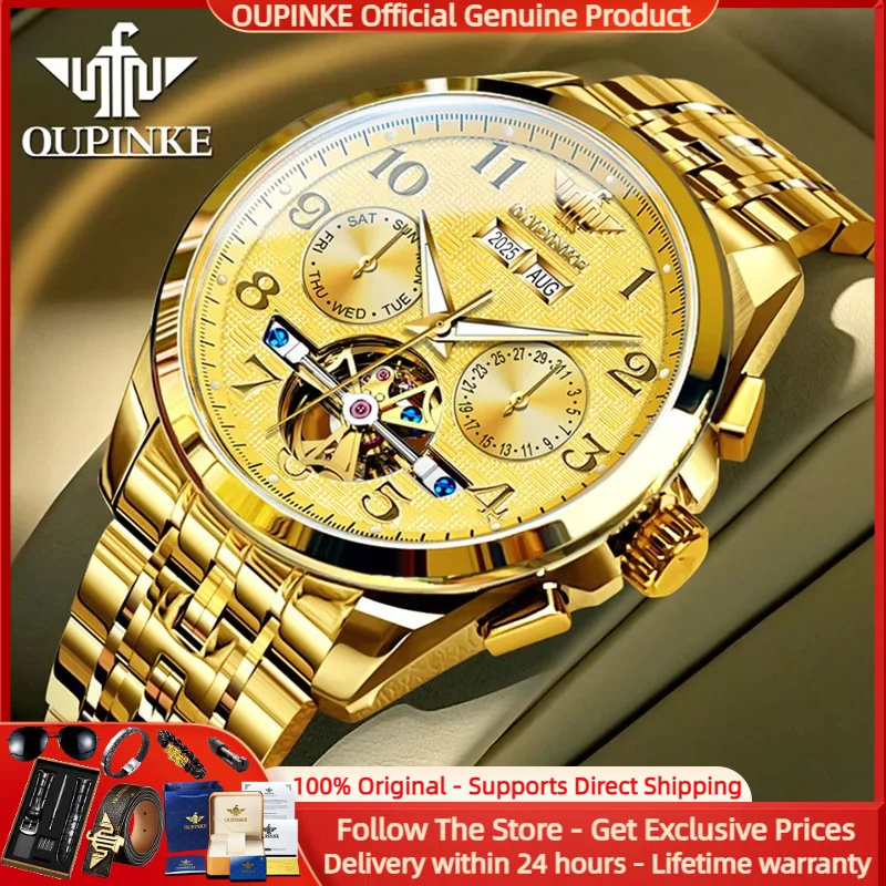 OUPINKE Men Watch 3263 Hollow Flywheel Men Mechanical Watch Automatic Watch Waterproof Luminous Sapphire Mirror Luxury Men Watch
OUPINKE Men Watch 3263 Hollow Flywheel Men Mechanical Watch Automatic Watch Waterproof Luminous Sapphire Mirror Luxury Men Watch