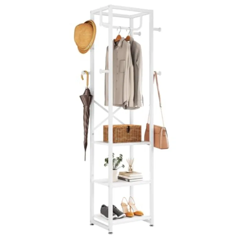 Coat Rack with Shelves Freestanding Hall Tree with 3 Shelves and 8 Hooks Industrial Clothes Stand for Entryway Hallway Bedroom
Coat Rack with Shelves Freestanding Hall Tree with 3 Shelves and 8 Hooks Industrial Clothes Stand for Entryway Hallway Bedroom