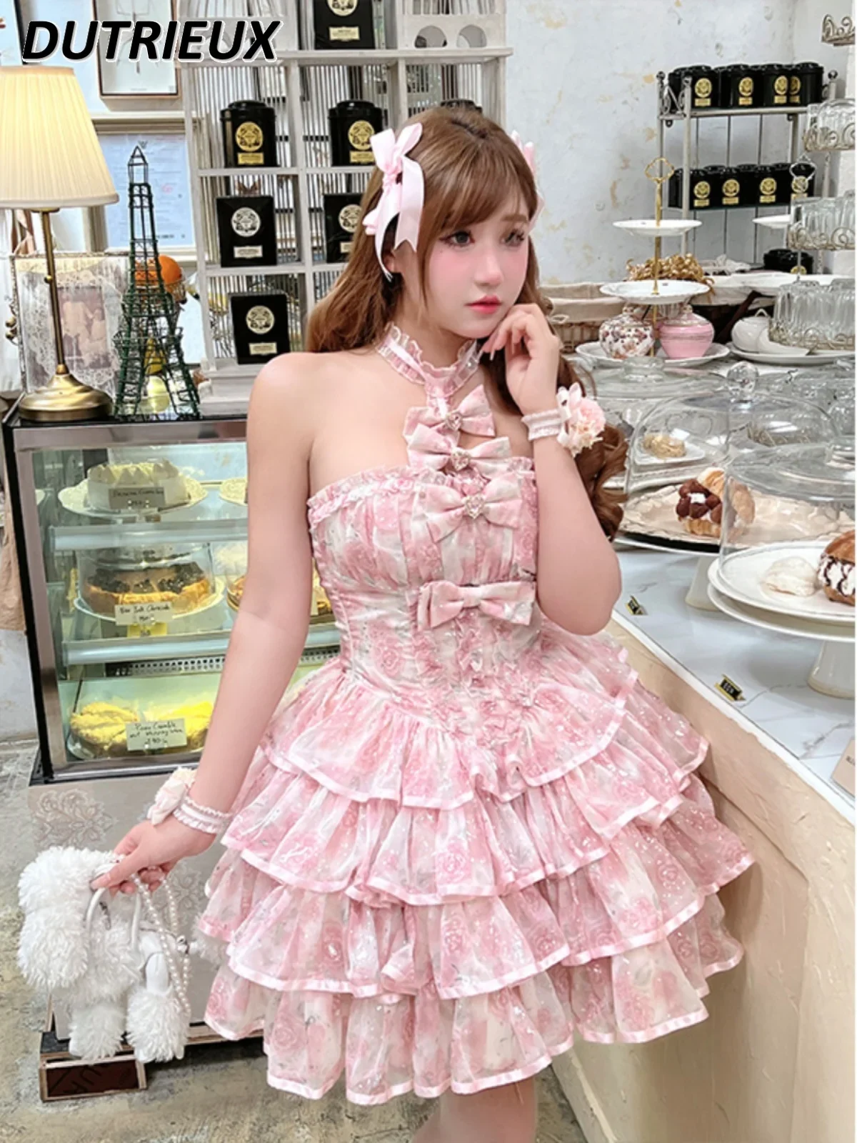 Spring and Summer Romantic Rose Ladies Halter Lolita Dress Sweet Cute Casual Elegant Short Dresses for Women New Fashion
Spring and Summer Romantic Rose Ladies Halter Lolita Dress Sweet Cute Casual Elegant Short Dresses for Women New Fashion