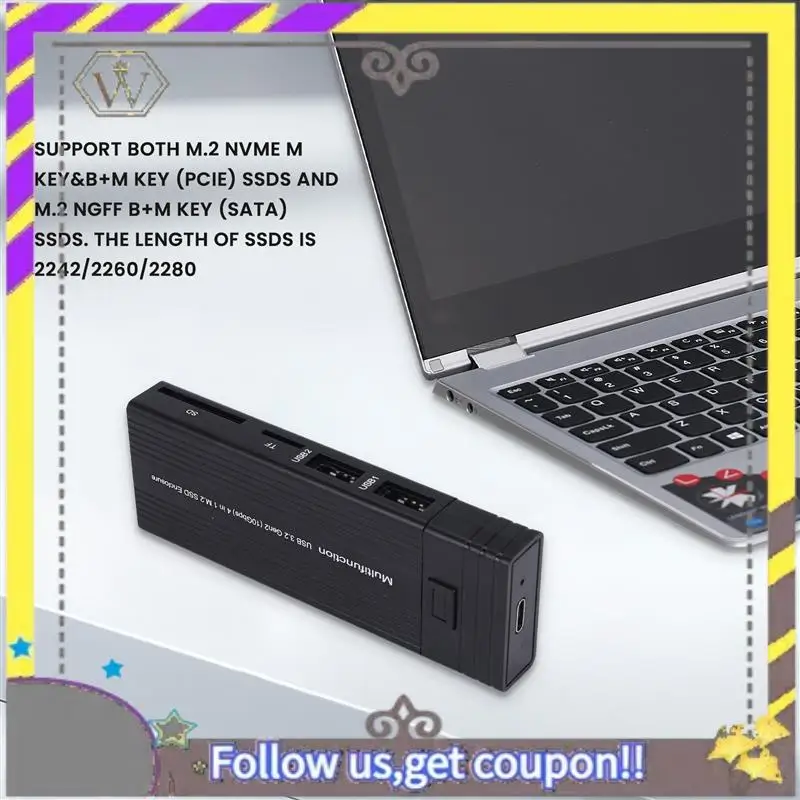 New 2 In 1 Type C To M.2 NGFF NVME To USB3.0 3.2 10G SSD Enclosure Solid State Drive Box+HUB
New 2 In 1 Type C To M.2 NGFF NVME To USB3.0 3.2 10G SSD Enclosure Solid State Drive Box+HUB