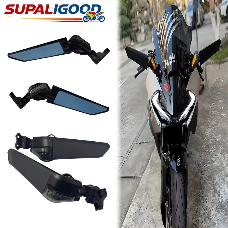 Modified Fixed-wing Rearview Mirror with Turn Signal All-aluminum Fixed-wing Special Motorcycle Accessories For CFMOTO 675SR-R
Modified Fixed-wing Rearview Mirror with Turn Signal All-aluminum Fixed-wing Special Motorcycle Accessories For CFMOTO 675SR-R