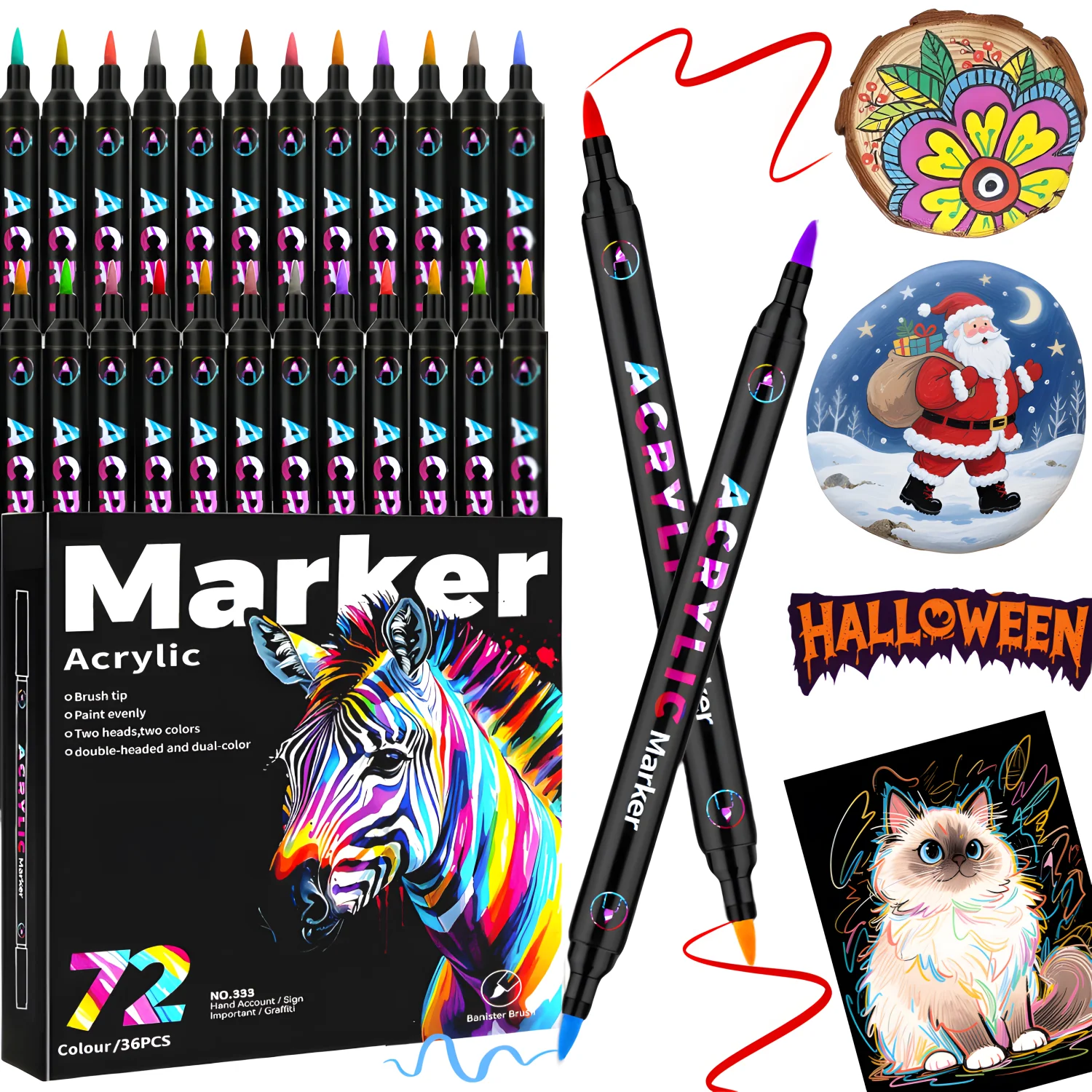 Acrylic Paint Markers Pens,Dual Tip Dual-Color Brush Tips,Creative Coloring Markers for Rocks,Wood, Canvas,Stone,Fabric,Plastic
Acrylic Paint Markers Pens,Dual Tip Dual-Color Brush Tips,Creative Coloring Markers for Rocks,Wood, Canvas,Stone,Fabric,Plastic