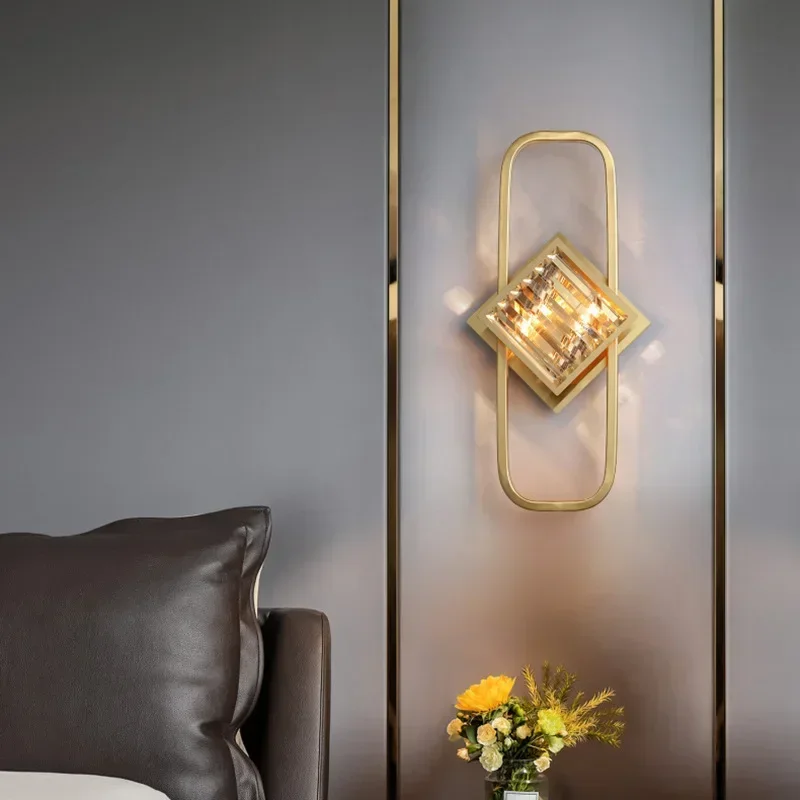 SANDYHA Elegant Nordic Crystal LED Wall Lamps for Living Room Bedroom Golden Square Design Wrought Iron Lighting Fixtures Modern
SANDYHA Elegant Nordic Crystal LED Wall Lamps for Living Room Bedroom Golden Square Design Wrought Iron Lighting Fixtures Modern