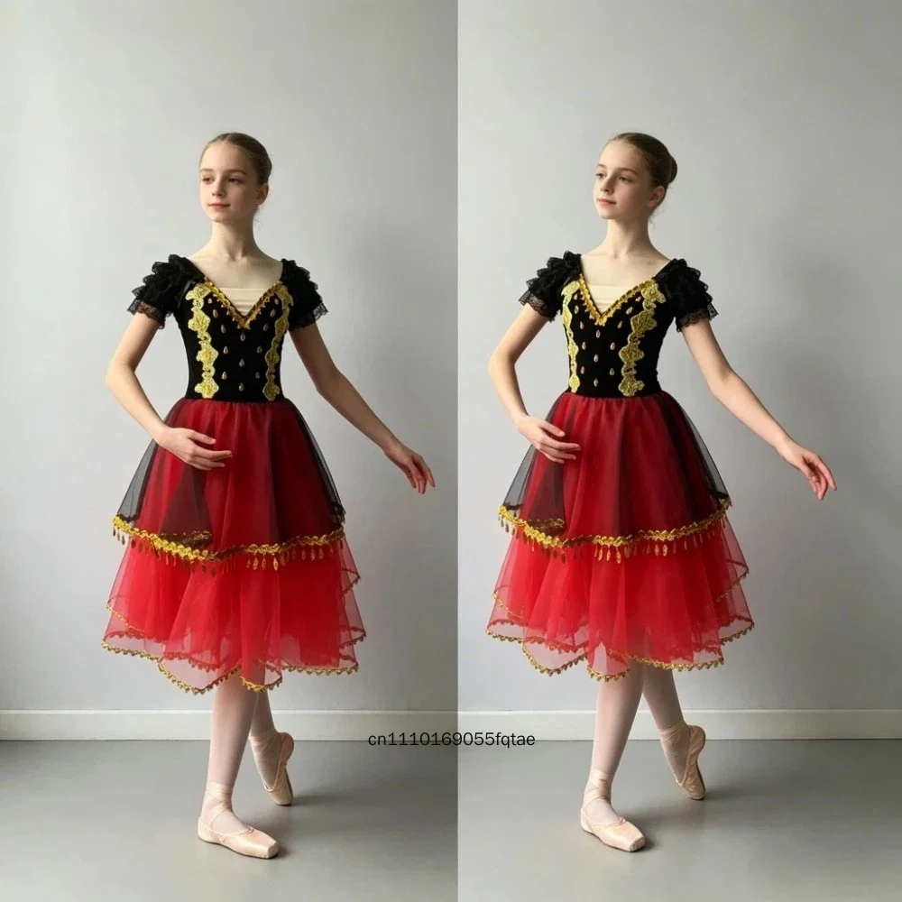 2026 New Girls Spanish Ballet Skirt Tulle Dress Kids Modern Dance Tap Dance Opera Stage Performance Costume For Girls
2026 New Girls Spanish Ballet Skirt Tulle Dress Kids Modern Dance Tap Dance Opera Stage Performance Costume For Girls