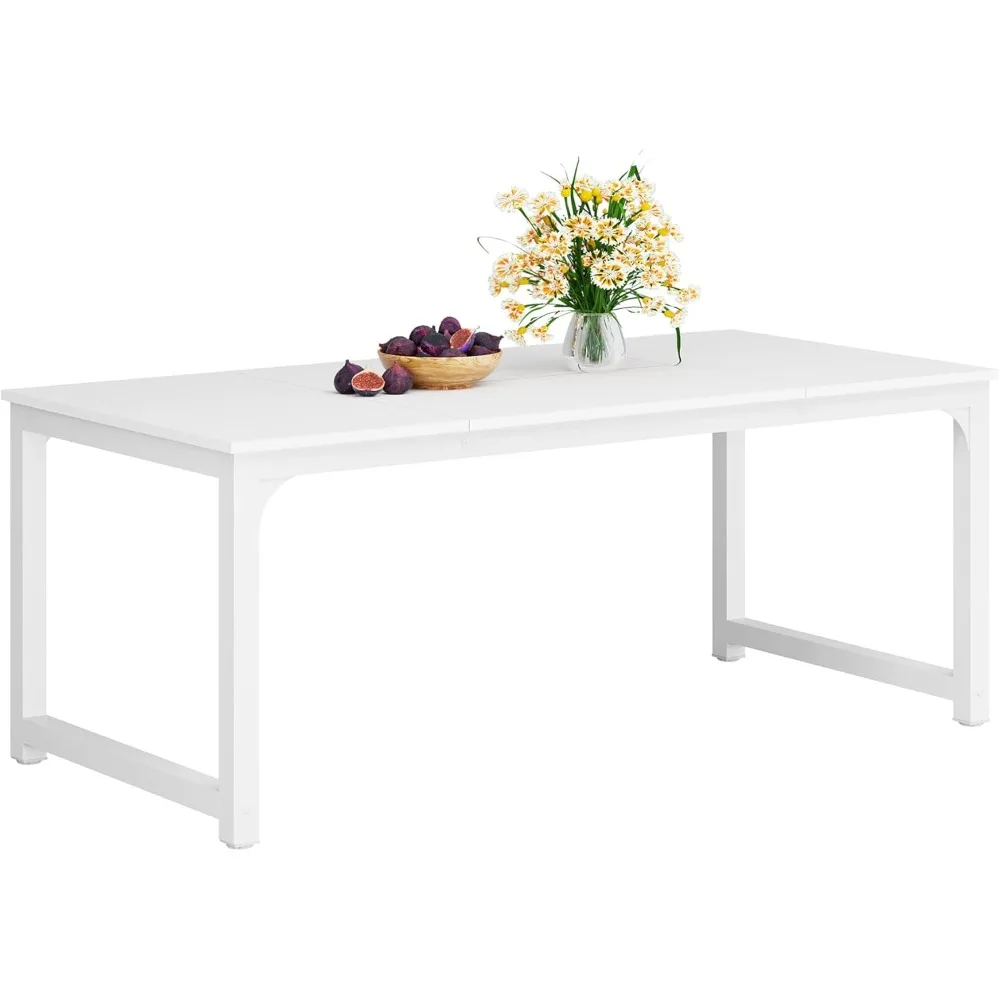 70.9 Inch Large Dining Table Rectangular Kitchen Furniture for 6 to 8 People, White
70.9 Inch Large Dining Table Rectangular Kitchen Furniture for 6 to 8 People, White