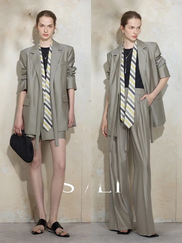 SVLI Commuter Style Tailored Suit with Side Sash Wide Leg Pants Short Skirt Men's Fashion Polyester Fiber Neutral Style
SVLI Commuter Style Tailored Suit with Side Sash Wide Leg Pants Short Skirt Men's Fashion Polyester Fiber Neutral Style