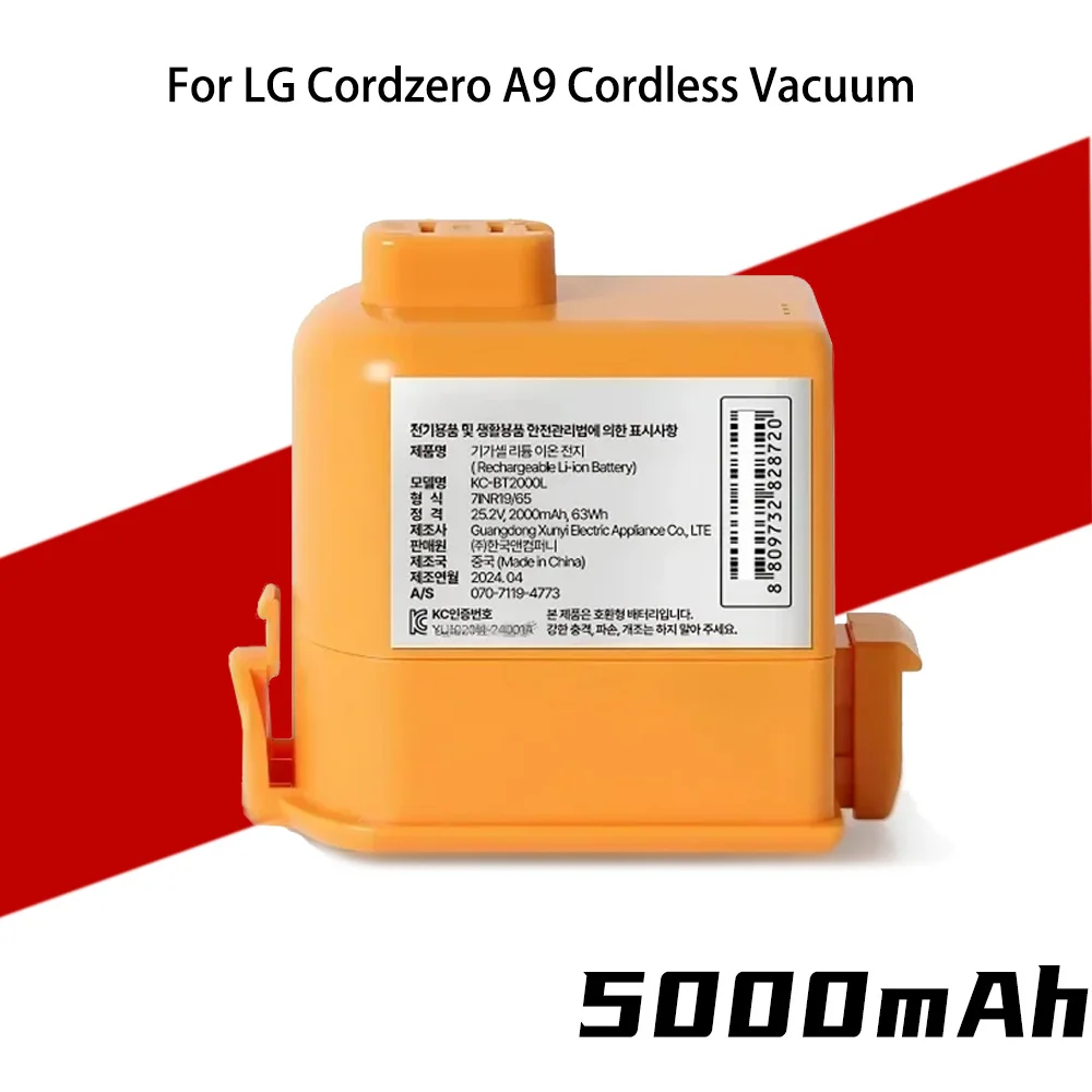 Vacuum Cleaner Battery 5000mAh EAC63758601, EAC63382201, EAC63382202, MEV65921201, EAC63382204 for LG Cord Zero A9, A9+, A9 Plus
Vacuum Cleaner Battery 5000mAh EAC63758601, EAC63382201, EAC63382202, MEV65921201, EAC63382204 for LG Cord Zero A9, A9+, A9 Plus