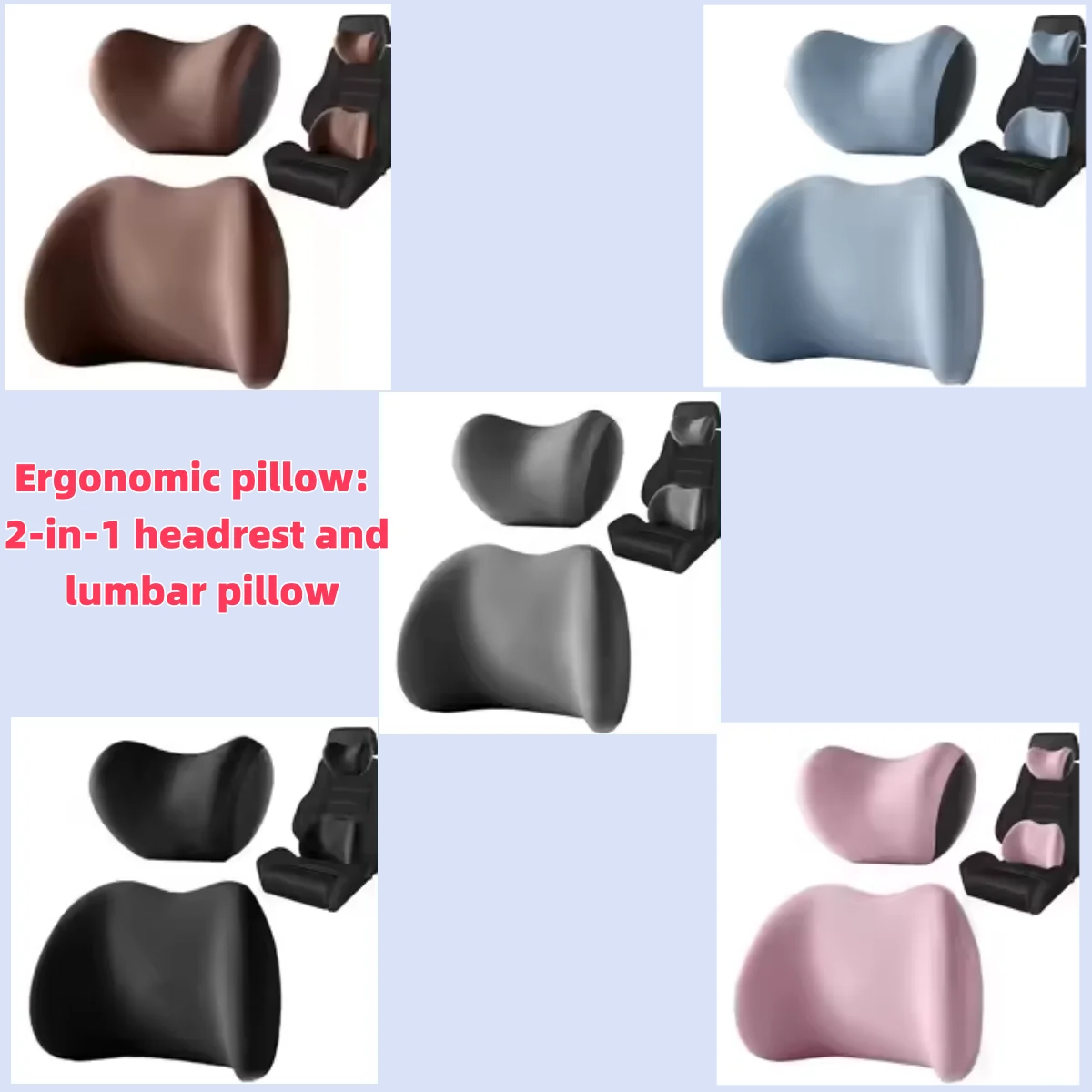 1PC Ergonomic Pillow and Lumbar Pillow 2-in-1. Function: Portable Back Support Pillow, Car Interior Accessories, Comfortable Lum
1PC Ergonomic Pillow and Lumbar Pillow 2-in-1. Function: Portable Back Support Pillow, Car Interior Accessories, Comfortable Lum