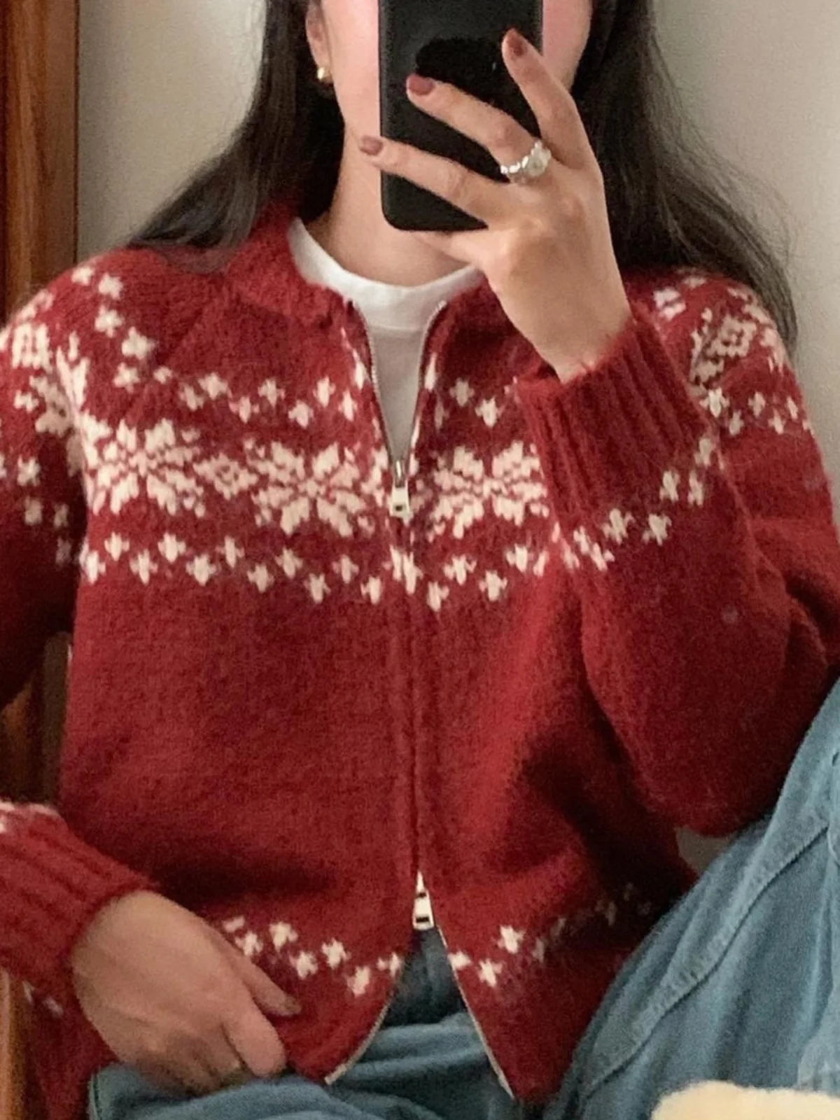 Red Knitted Sweater Jaet Women's Vintage Gentle Embroidery Loose All-Match Zipper Warm Long Sve Top Korean Sle Commute
Red Knitted Sweater Jaet Women's Vintage Gentle Embroidery Loose All-Match Zipper Warm Long Sve Top Korean Sle Commute