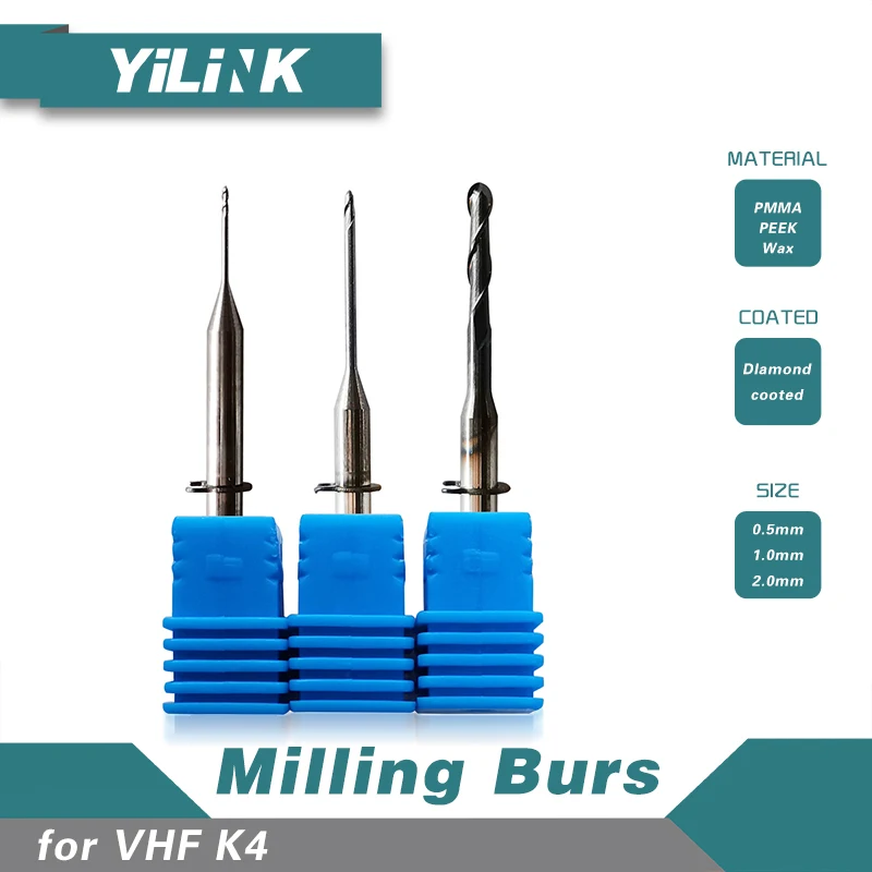 Фрезерные боры VHF 4 DLC с покрытием для блоков PMMA WAX PEEK, размер 0,6/1,0/2,0 мм, стоматологические лабораторные инструменты для системы Cad Cam
Фрезерные боры VHF 4 DLC с покрытием для блоков PMMA WAX PEEK, размер 0,6/1,0/2,0 мм, стоматологические лабораторные инструменты для системы Cad Cam