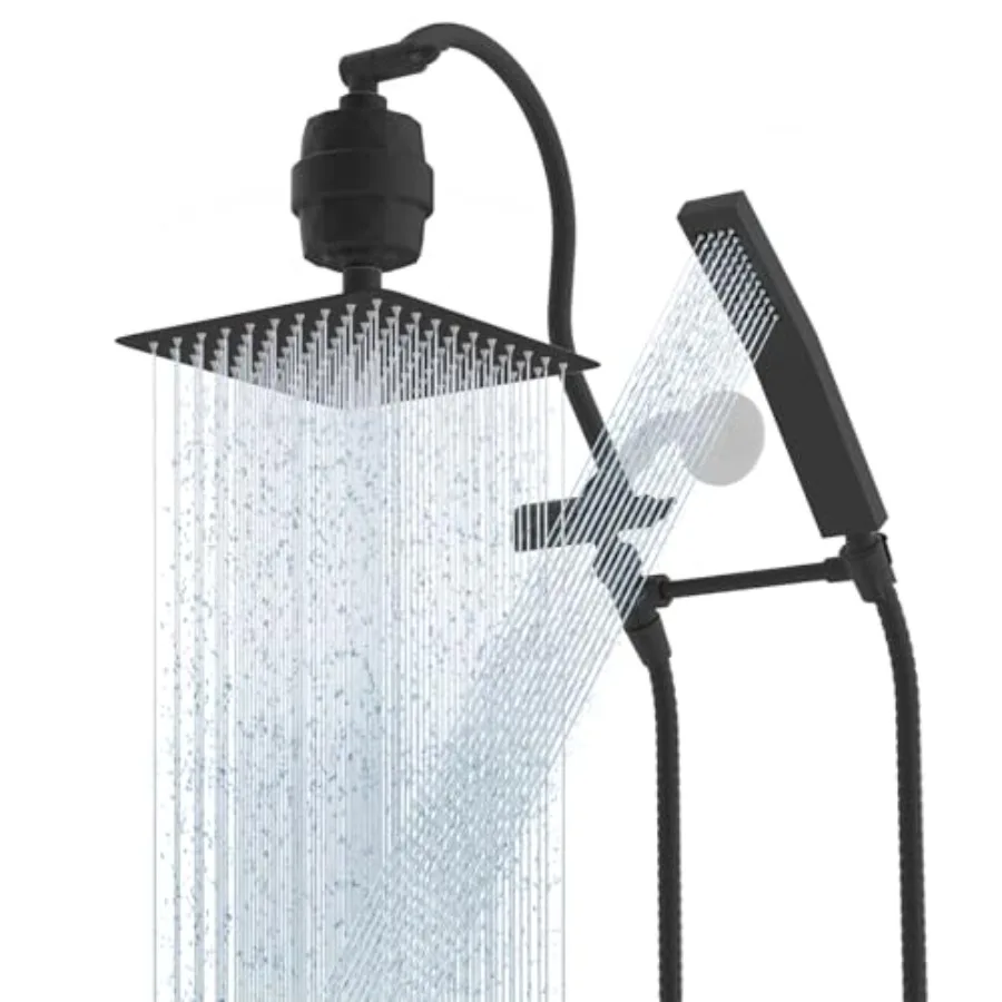All Metal 10'' Filtered Rainfall Shower Head Combo, High Pressure Handheld Shower Wand, 12'' Adjustable Extension Arm, 20 Stage
All Metal 10'' Filtered Rainfall Shower Head Combo, High Pressure Handheld Shower Wand, 12'' Adjustable Extension Arm, 20 Stage