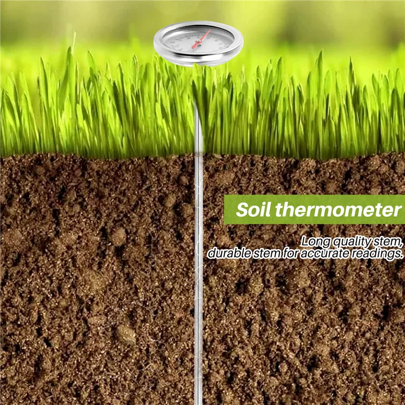 Термометр для компостной почвы, 20 дюймов, длина 50 см, измерительный зонд из пищевой нержавеющей стали премиум-класса, детектор 
Термометр для компостной почвы, 20 дюймов, длина 50 см, измерительный зонд из пищевой нержавеющей стали премиум-класса, детектор